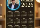 تقويم أكريليك مضيء أنيق وعصري لعام 2026