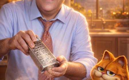 رجل يقف في مطبخ منزلي دافئ وفاخر