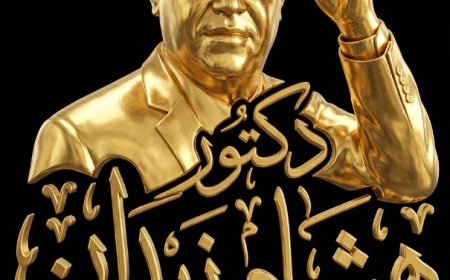 تصميم ثلاثي الأبعاد مصقول من الذهب لرجل وسيم يرتدي قبعة فيدورا