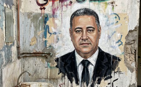 صورة فوتوغرافية فائقة الواقعية بأسلوب توثيقي، تُجسِّد جدارية فن شارع حقيقية مرسومة على جدار خرساني حضري شديد التقادم والتآكل