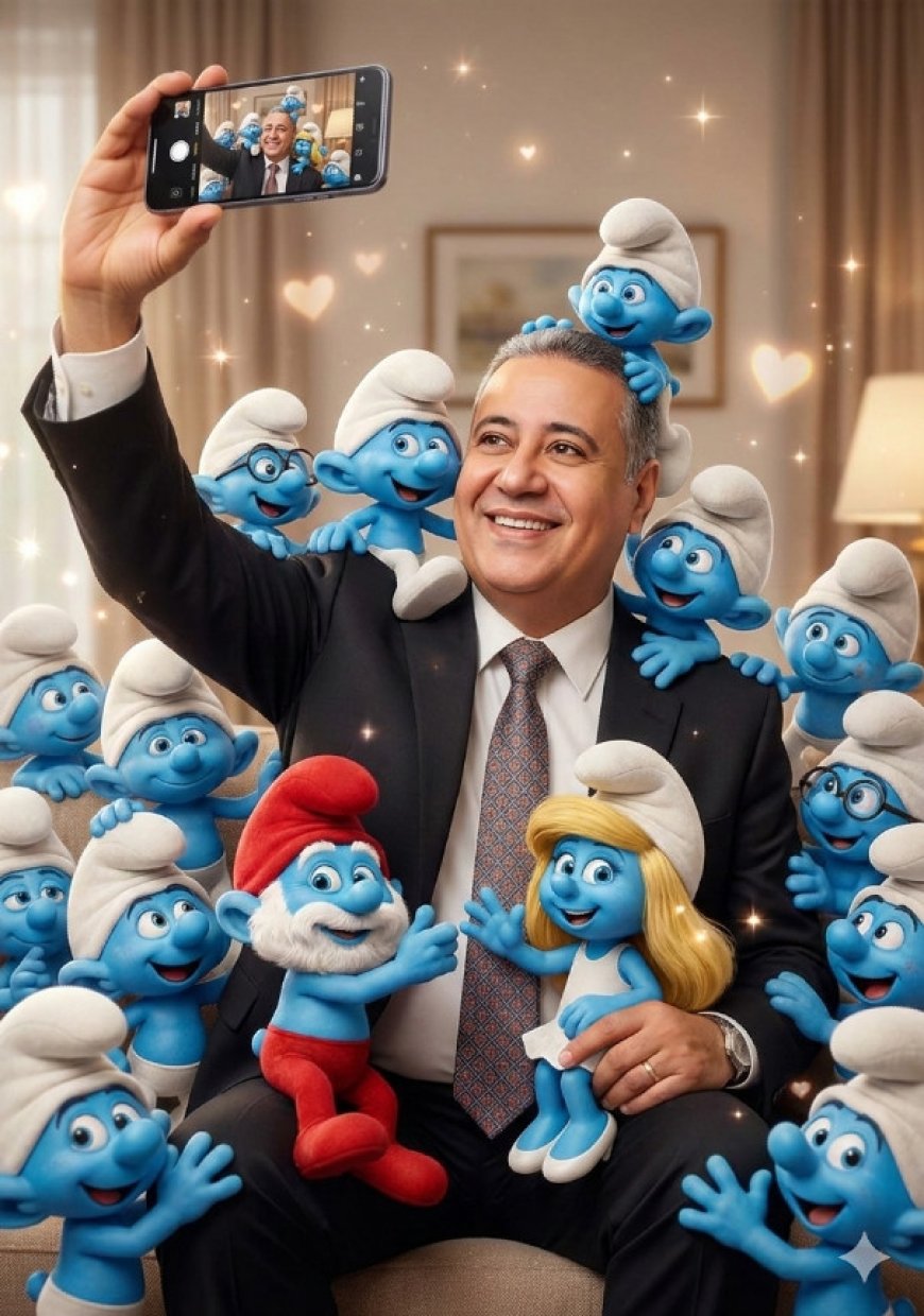 صورة فائقة الواقعية مع شخصيات السنافر