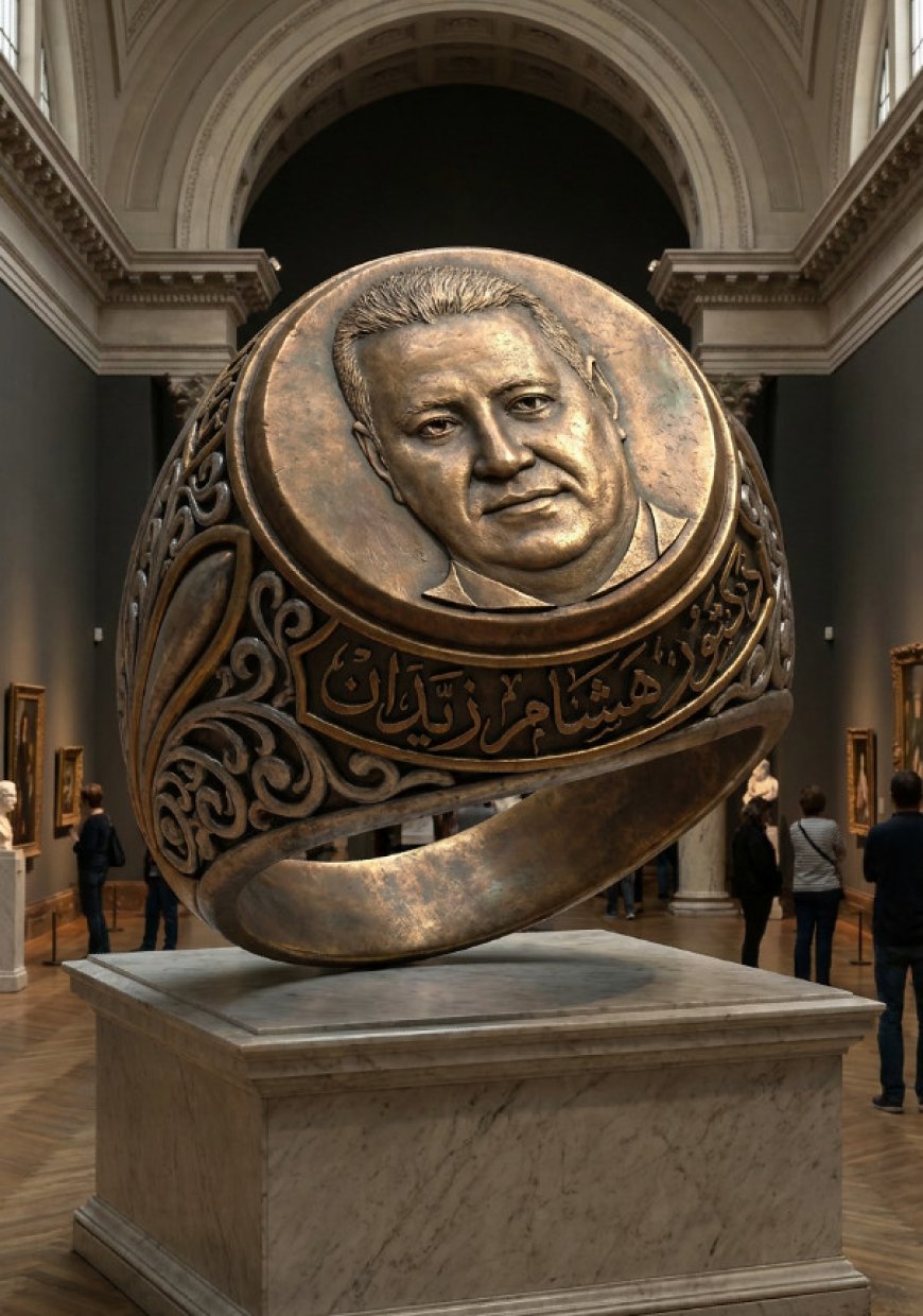 تمثالًا برونزيًّا ضخمًا واقعيًّا لخاتم مختوم عملاق