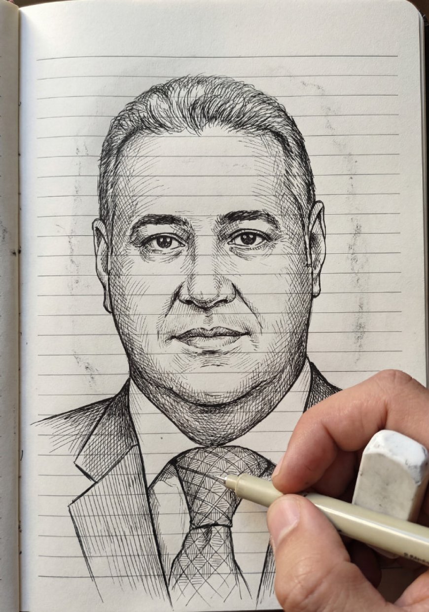 رسمًا خطيًا لوجه مطابق تمامًا للصورة المرجعية المرفوعة